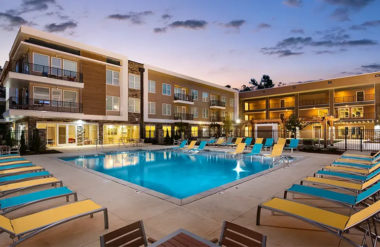 Pool with lounge chairs