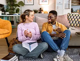 roommates relaxing at home
