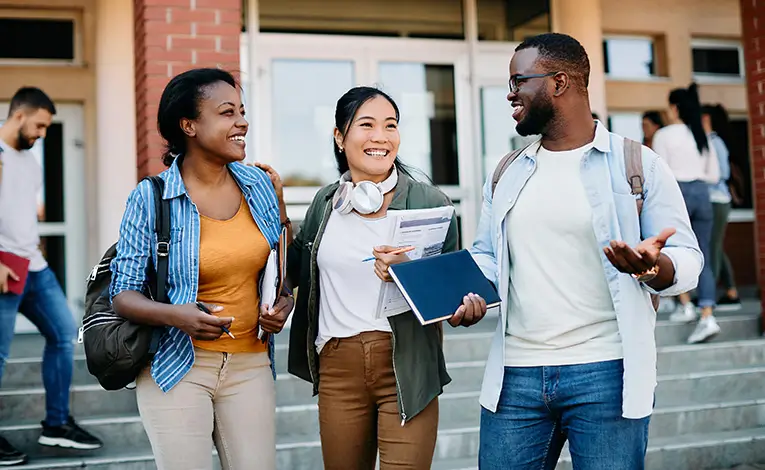 group of young college students